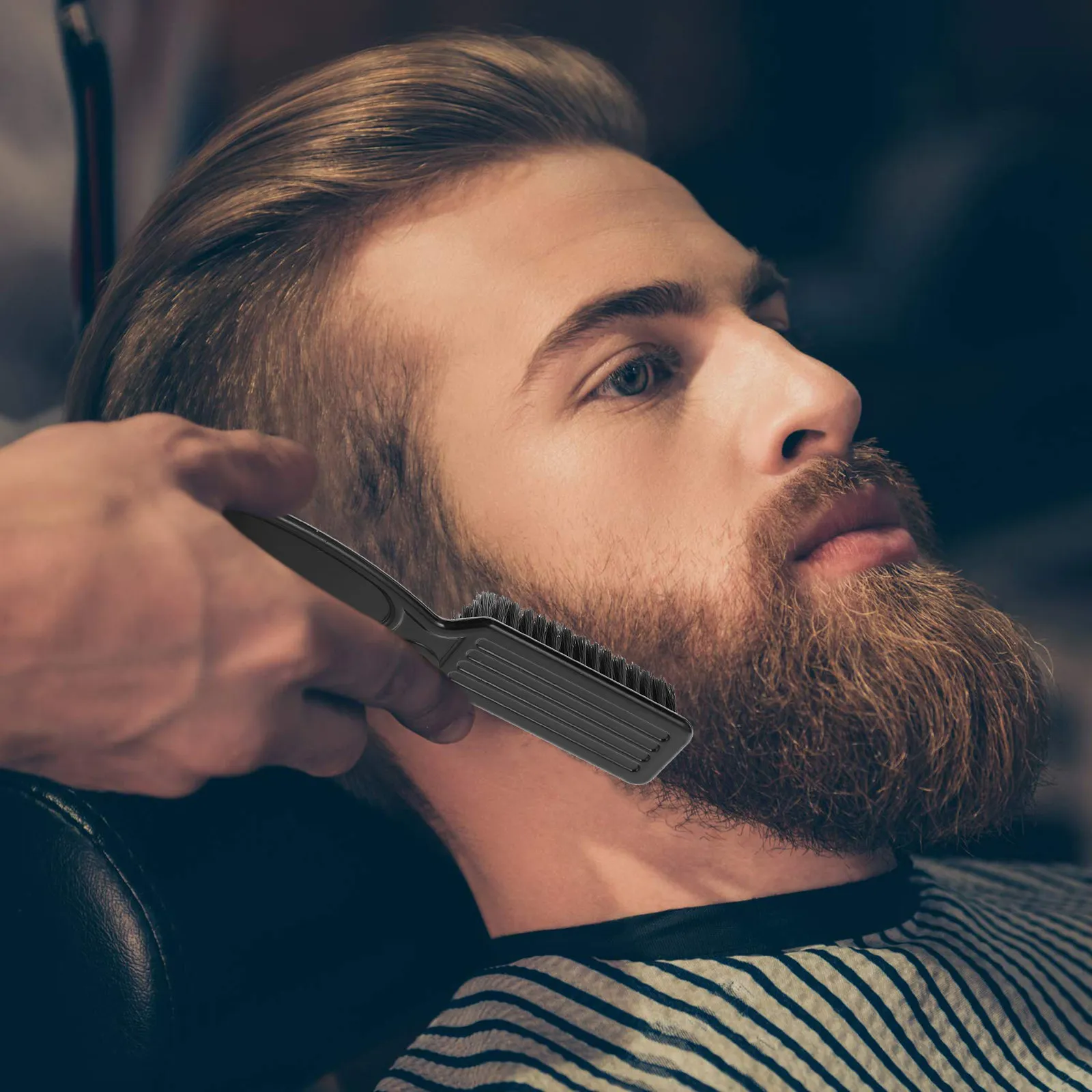

6Pcs Barber Beard Cleaning Brush High-Density Nylon Bristles ABS Handle for Hairdressing Salon Trimmer Broken Hair Removal