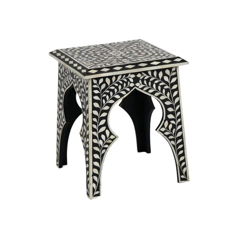 

High-demand, quality-assured bone inlaid table, handmade and durable
