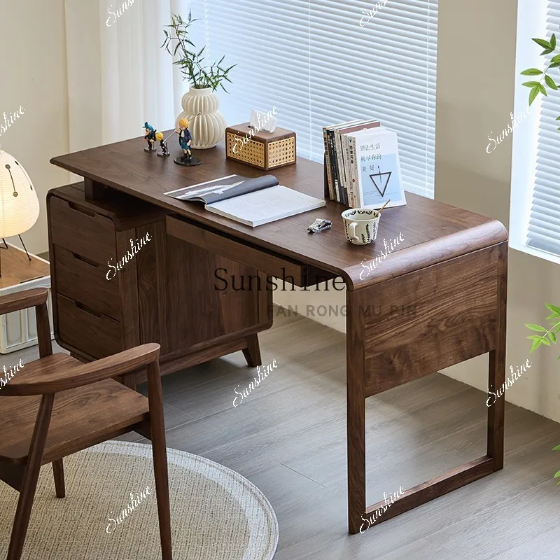 North American black walnut tenon and mortise drawer desk new office reception tableYY