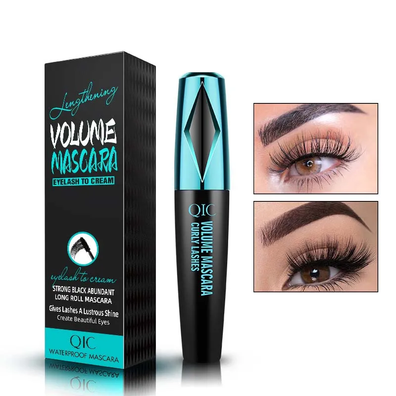 QIC Volumizzante Impermeabile 4D Mascara Arricciatura di Lunga Durata Ciglia Spesse Mascara Nero A Prova di Sbavature Strumenti di Trucco Degli Occhi Cosmetici