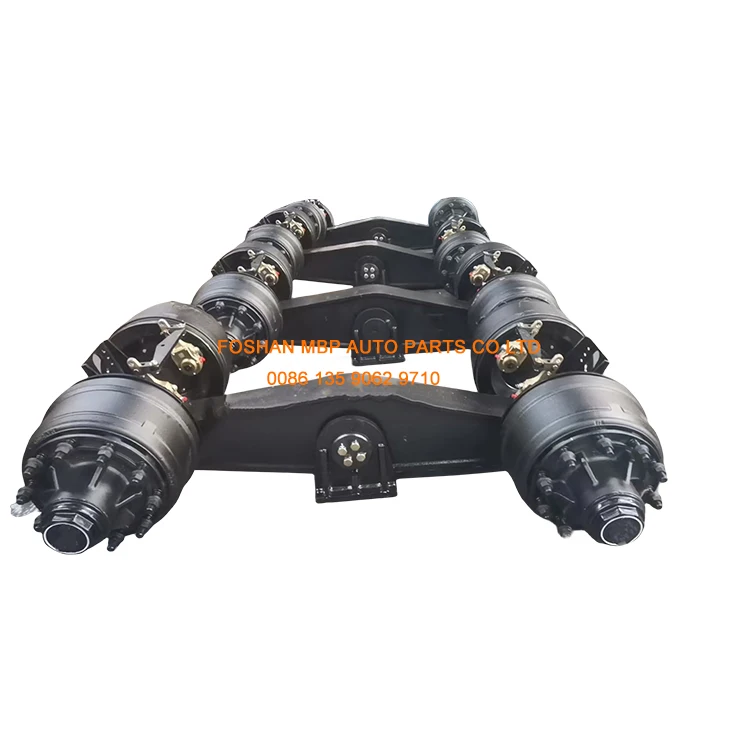 

Factory Supply Heavy Duty Trailer Truck Axle 60T 80T 100T Argo Bogie Suspension Tandem Pendel Axle Rigid Walking Beam Suspension
