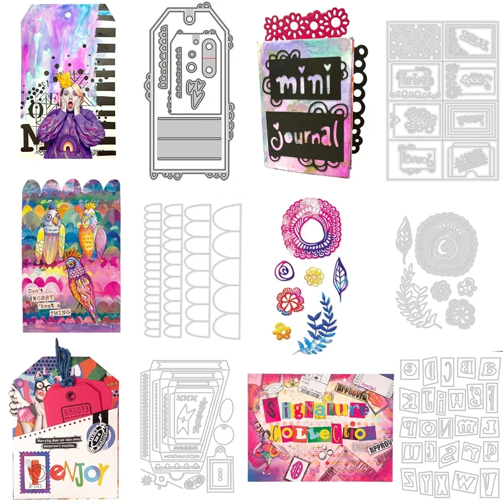 Multi-schicht Label Nested Tags Metall Schneiden Stirbt Alphabet Blume Sterben Set Für DIY Scrapbooking Fotoalbum Karte, Der schablonen