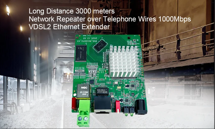 GXCOM VDSL2 Network Extender CO/CPE | 3KM Long-Range Transmission Over Telephone Wire & Phone Line