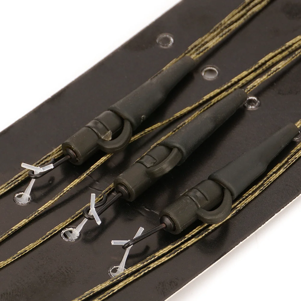 Hirisi 6er-Pack 45lb geflochtene Lead-Core-Schnur, vorgebundene Helikopter-Chod-Hair-Rig mit Bleiklippe und Wirbel, vorgefertigtes Karpfen-Rig, Terminal Tackle – Detail 6