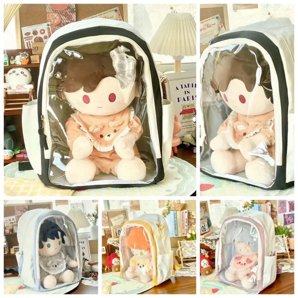 Nylon 40cm Doll Ita Bag Large Capacity Schoolbag Cotton Doll Display Storage Bag Dustproof Clear