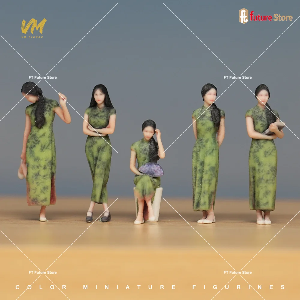 

Real Person Miniature Figure 1/87 1/64 1/43 1/24 1/18 Cheongsam Beauty Qipao Female 3D Print Model Props Collection Decoration