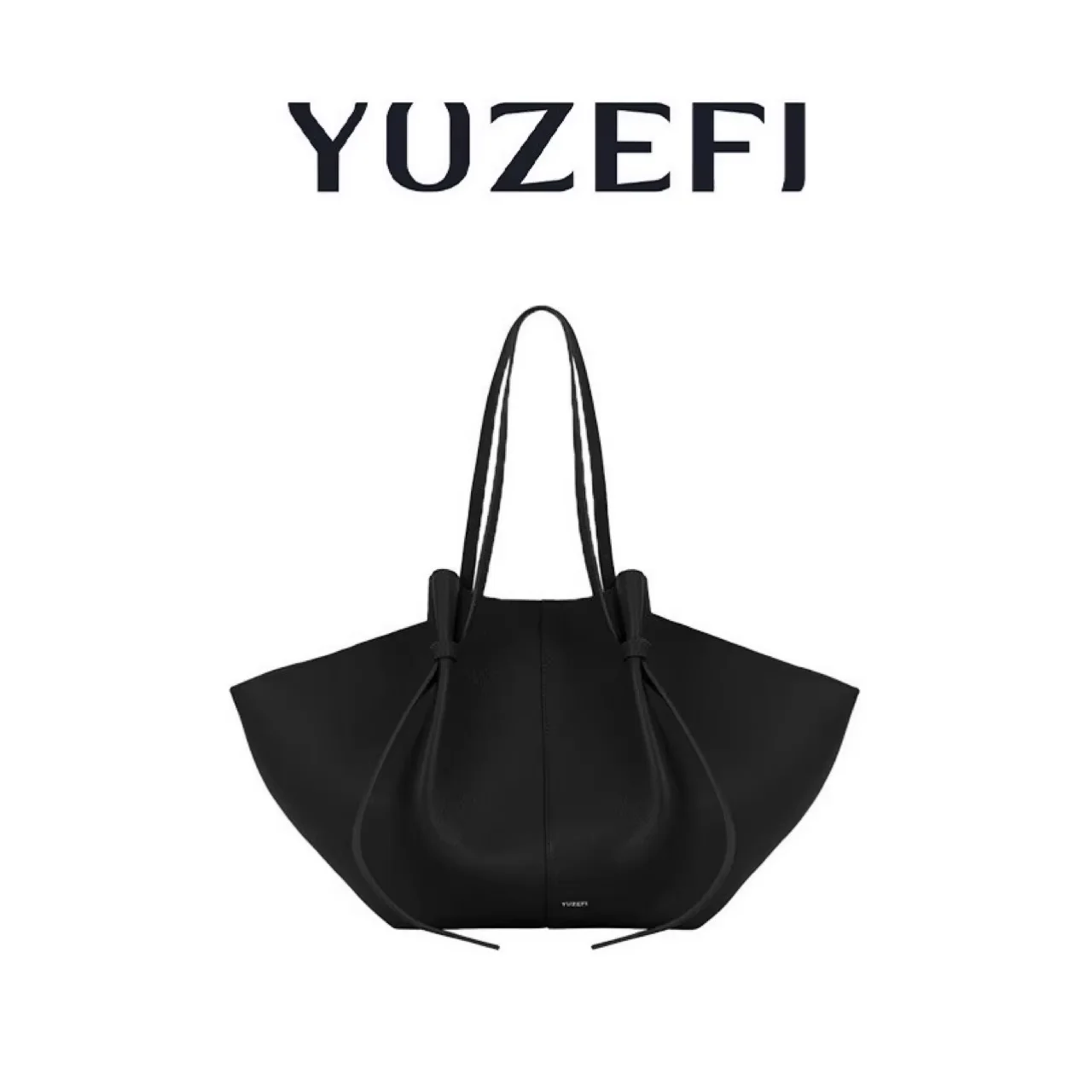 

Yuzefi Women Tote Bag Simple Soft Leather Drawstring Design High End Versatile Large Capacity Workplace Daily Commuter Bag