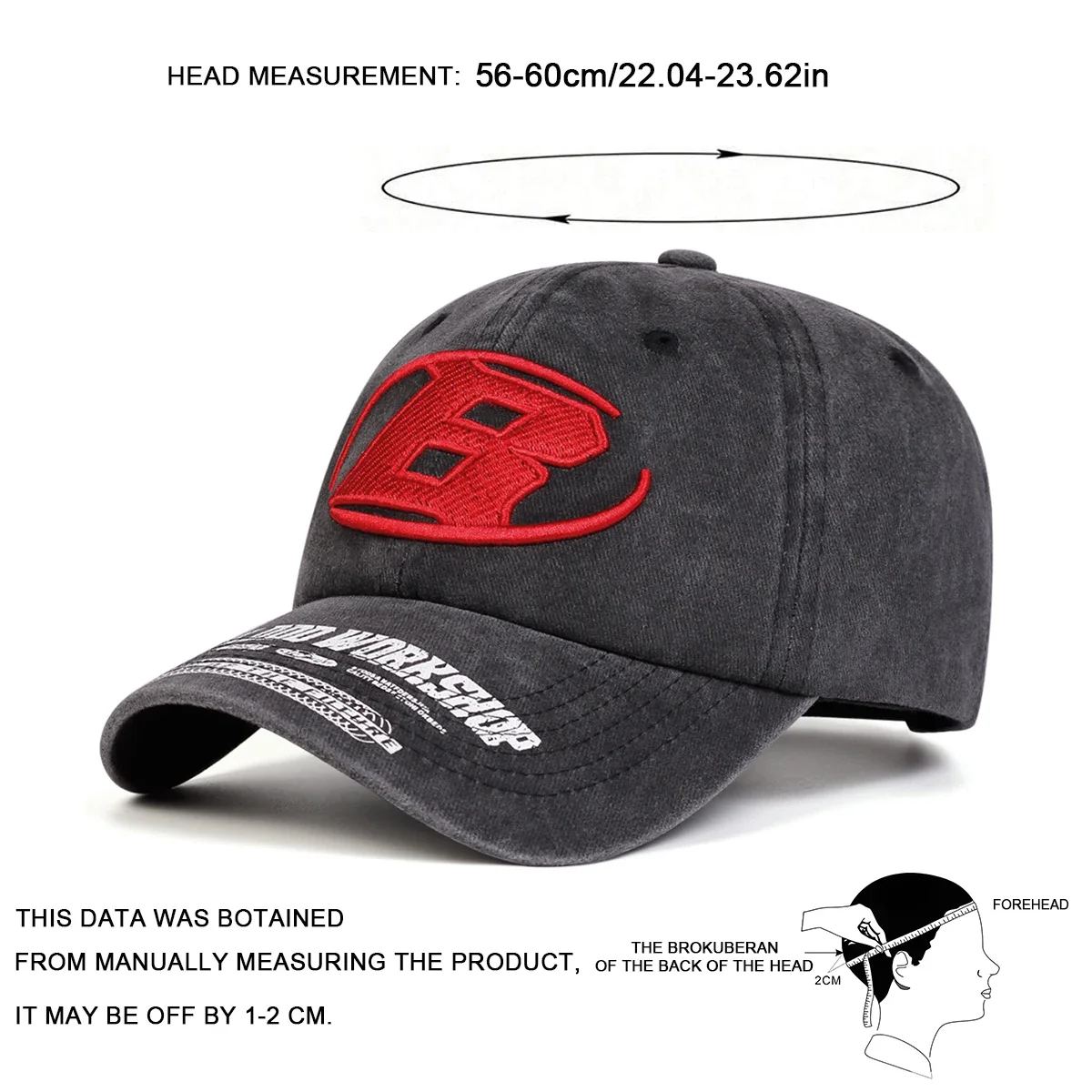 Unisex B Letter Embroidery Baseball Caps Spring Autumn Outdoor Adjustable Casual Hats Sunscreen Hat Sports Cap