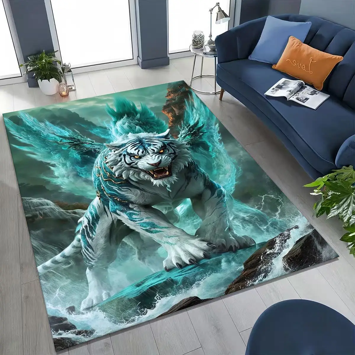 

27 Style Wild Animal Tiger Beast Cartoon Rug for Bedroom Living Room Sofa Home Doormat Decor, Large Kid Play Non-slip Floor Mat
