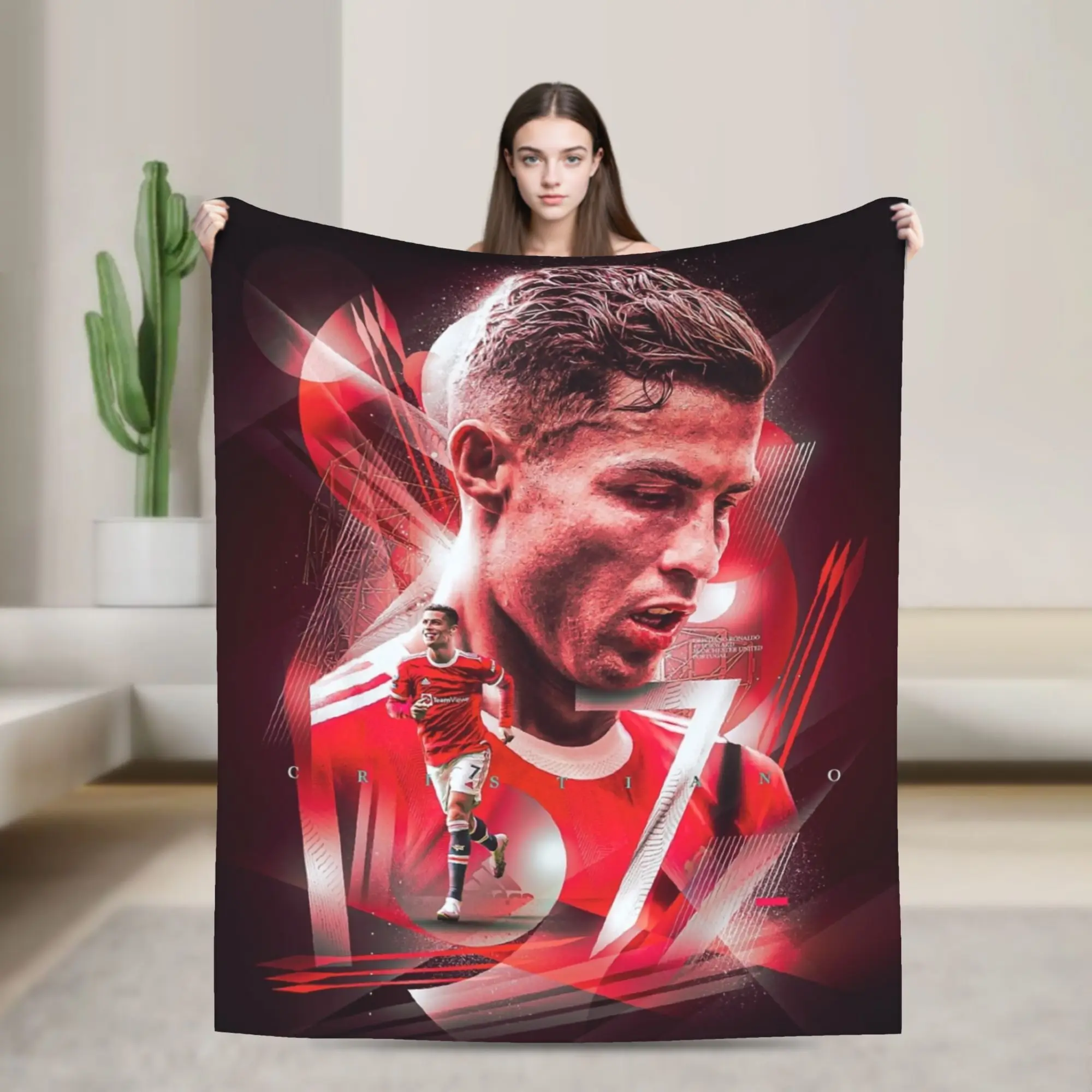 Cr7 Special Fleece Throw Blankets  Blanket for Sofa Car Soft Bedroom Quilt,