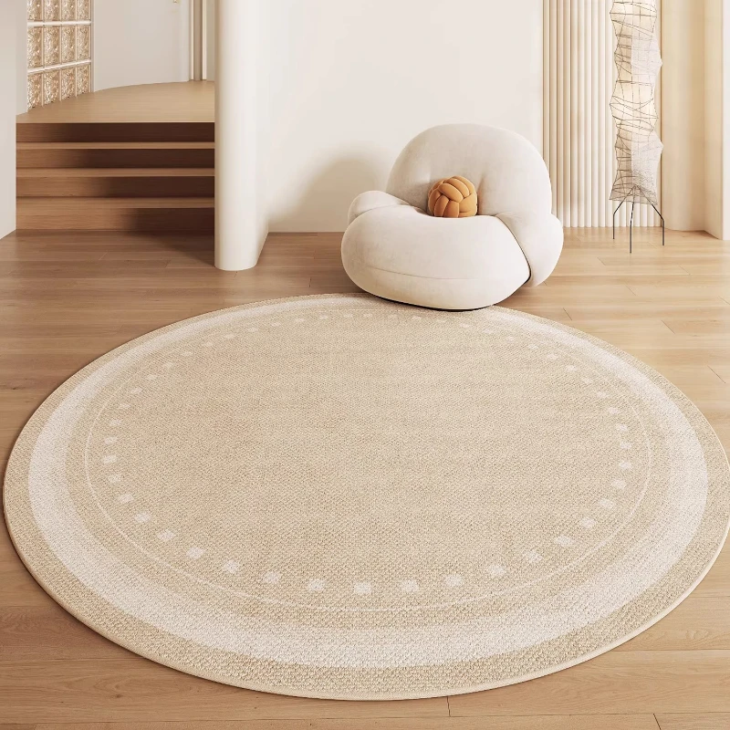 Cream Style Living Room Decoration Washable Carpet Round Rugs for Bedroom Thick Plush Cloakroom Floor Mat Fluffy Soft Lounge Rug