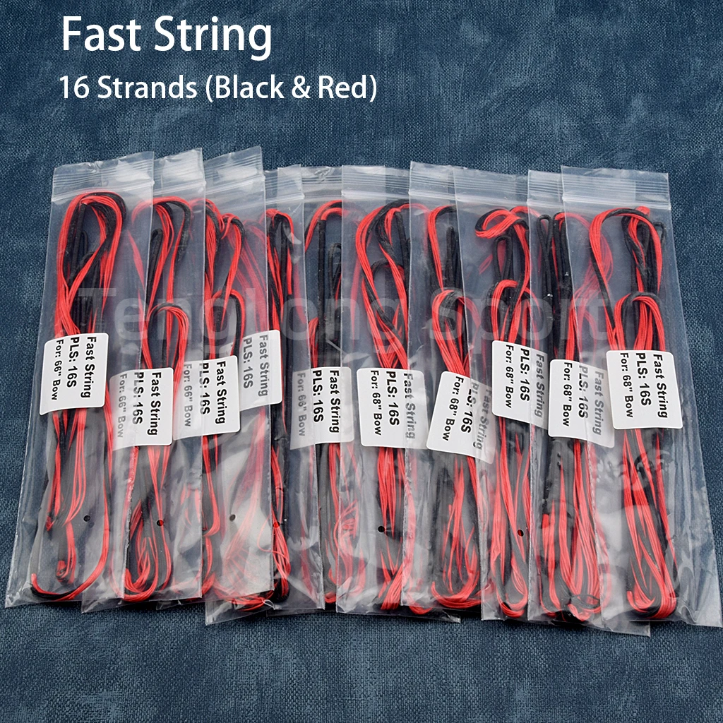 Archery Bowstring Recurve Bow String 12/16 Strands 48-70in Black White Red For Recurve Bow Long Bow Traditional Bow