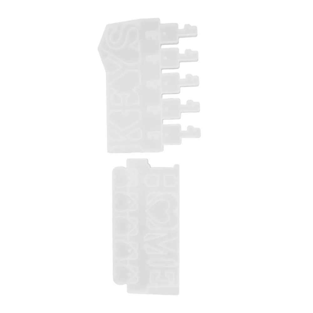 2Pcs Portable White Key Holder Mold Silicone Different Specifications Silicone Mold Kit Keychain Pendant Mold Wall Mounted