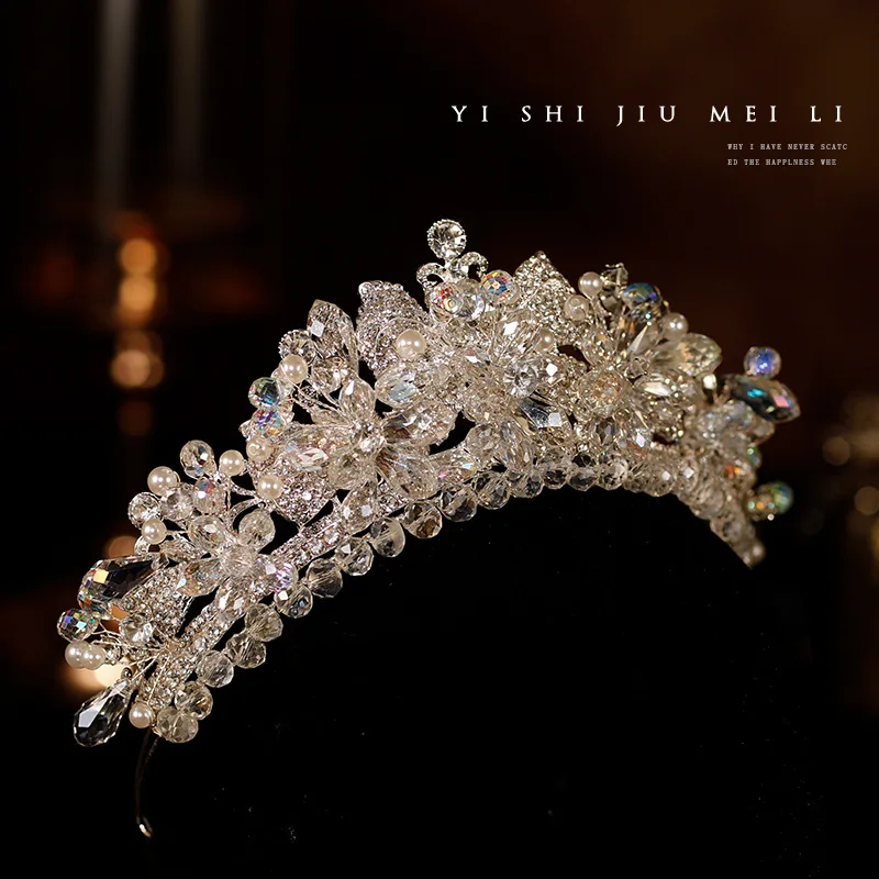 تاج الزفاف غطاء الرأس عالية الجودة الباروك جديد تاج غطاء الرأس الزفاف التصوير الفوتوغرافي قاعة فستان الزفاف