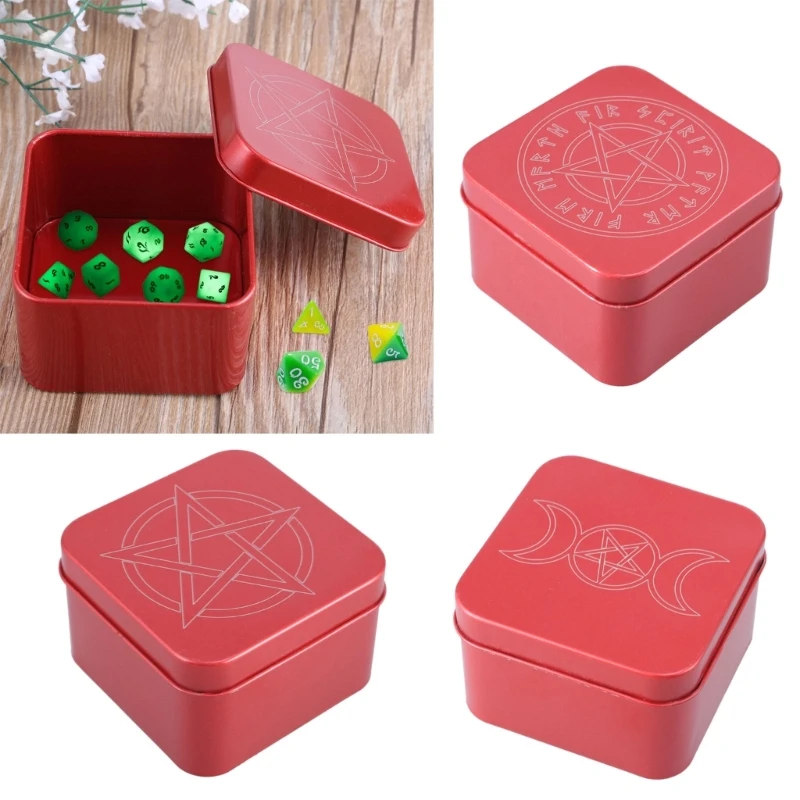 Practical Board Game Playing Cards Storage Box Fortune Telling Astrologys Trinket Box Iron Storage Case for Small Items