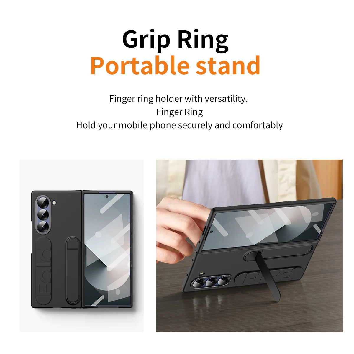 For Samsung Galaxy Z Fold 3 4 5 6 Luxury Full Protection Wristband Stand Shockproof Screen Protector Phone Case Cover_voghion.com
