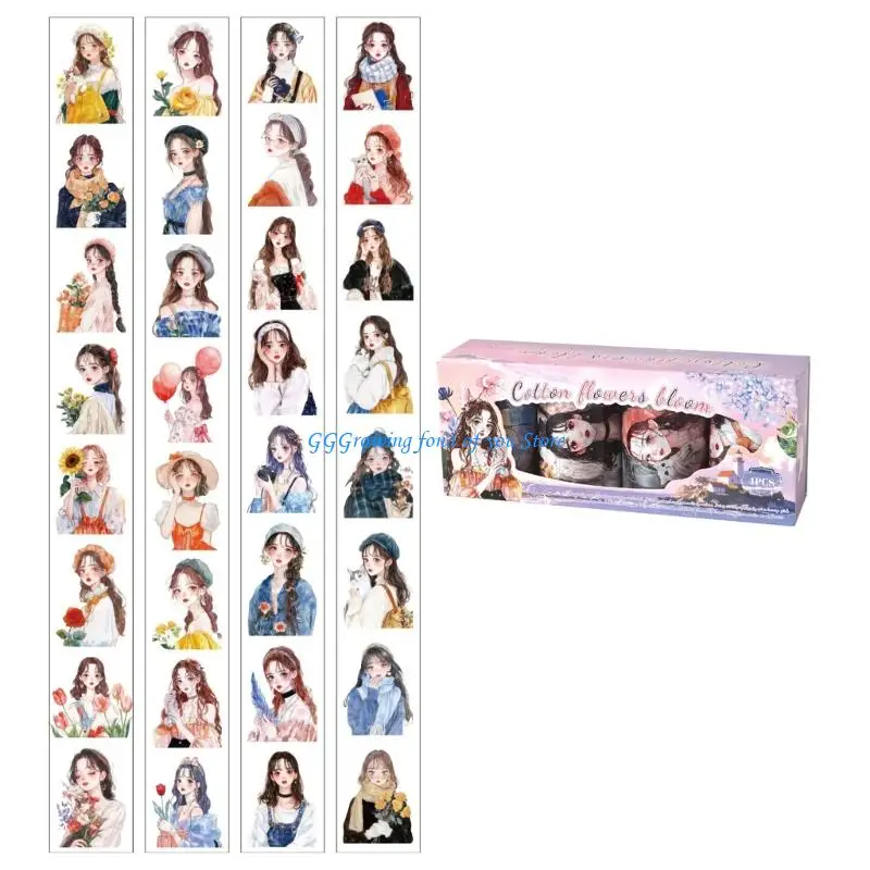 H9EB 4 قطع تسجيلات يومية قابلة لإعادة التدوير لا تتطلب مقصًا بكرات ملصقات زخرفية