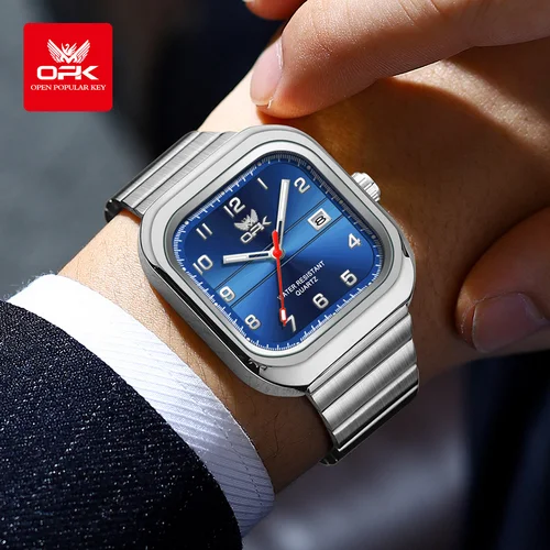 Imagen 2 del producto OPK 6040 Reloj con esfera digital Calendario Tendencia de acero inoxidable Relojes para hombres de alta calidad
