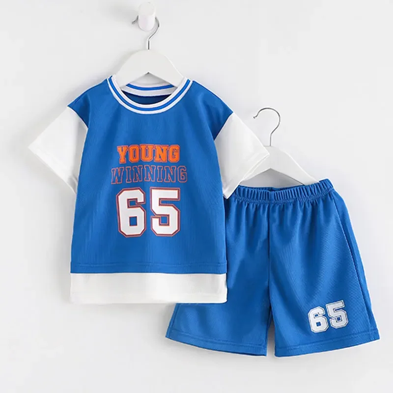 

Children's Sports Suit Kids Sets Clothes Boys Girl T-shirt Shorts Summer Cotton Short Sleeve Baby Children Quick DryingClothing