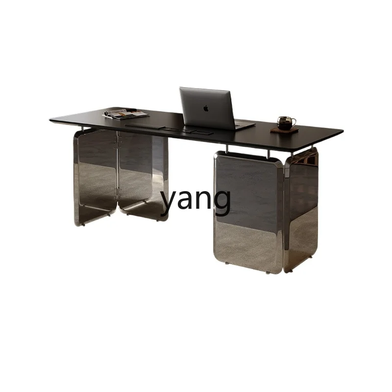 Yjq Stone Plate Desk Home Study Desk Modern Minimalist Designer Computer Desk Internet Celebrity Office Table