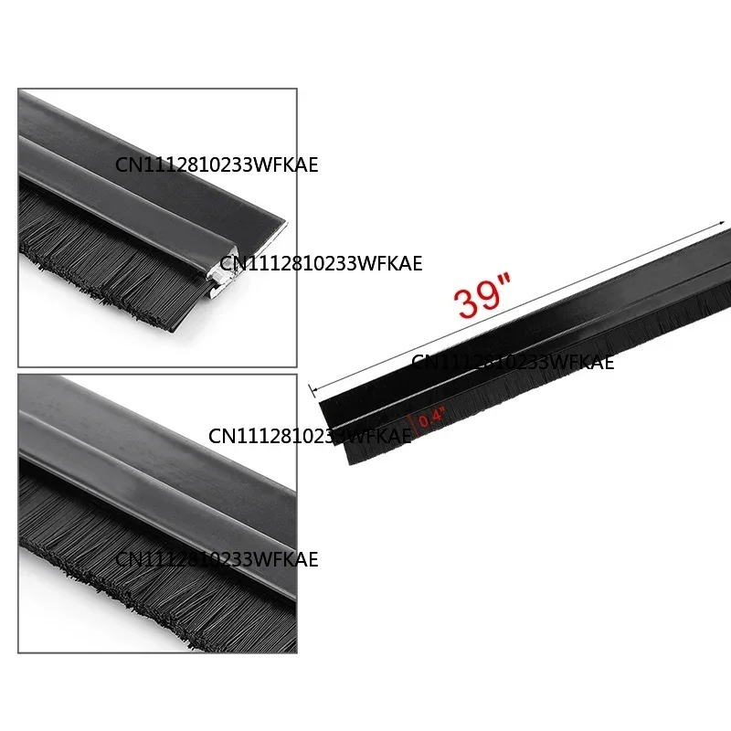 Door Sweep Seals Brush Detachable Dismountable 10/20/30/40/50/60/70/90/100mm Door Bottom Sweep Black Nylon Brush
