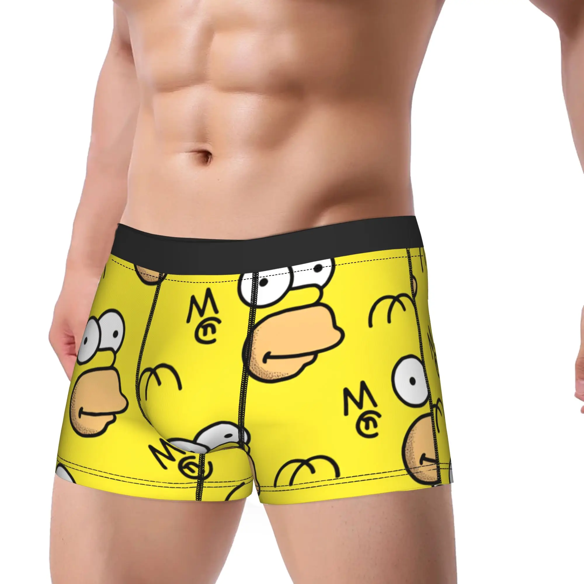 S-Simpsons Character Face Pattern Underwear  Design Trunk Quality Males Underpants Classic Boxer Brief Birthday Gift