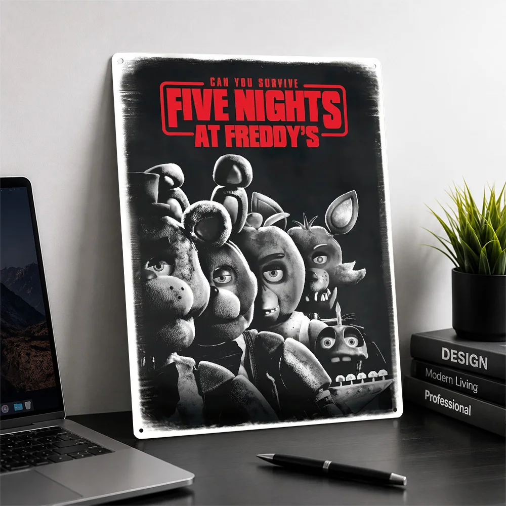 Five Nights at Freddy's Movie Metal Poster Cinema Wall Art Customized Retro Tinplate Sign for Man Cave Home Decor Film Fan Gift
