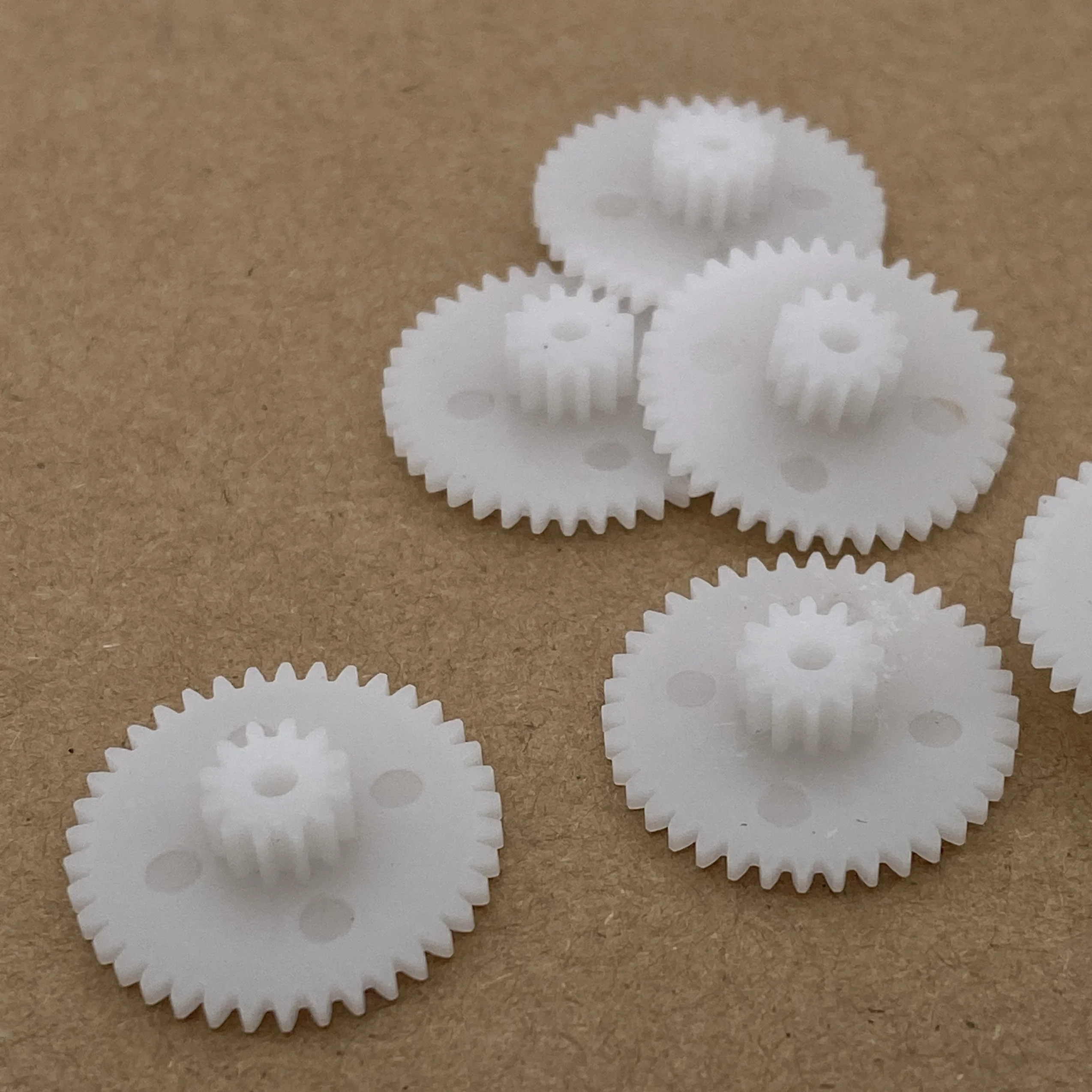0.5M 10/12-38/40/42/44/48/56 Teeth 2mm Plastic Gear Shaft Double Layer Toy Accessories GOOD DIY