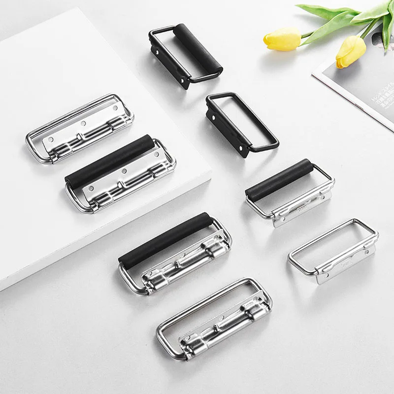 1PCS Stainless Steel Heavy-duty Spring Folding Handle Aviation Box Rolling Plastic Box Cabinet Door Exposed Single-sided Handle