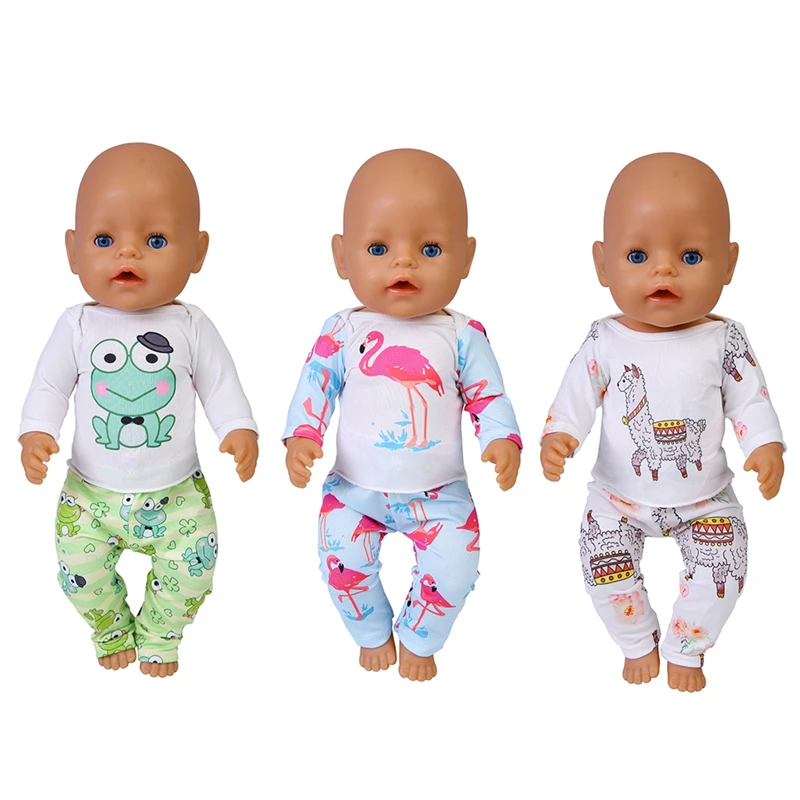 Vestiti per bambole da 18 pollici rana Alpaca Set da 2 pezzi Costume 43cm vestito per neonato accessori per bambole per ragazze americane giocattoli per bambini regalo