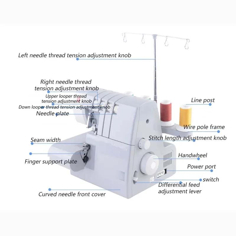 14SH854 Household Overlock Sewing Machine 2/3/4 Thread Overlock Sewing Machine 220V with Secret Overlock Sewing Machine