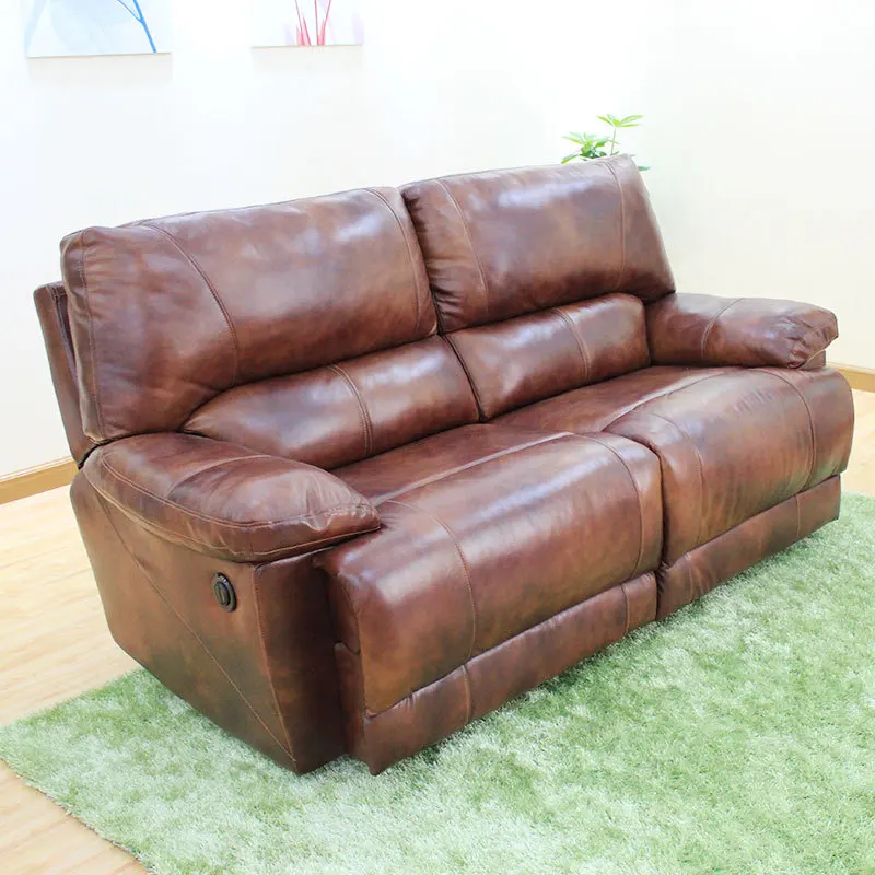 First layer cowhide simple sofa leisure office comfortable sofa electric home sofa