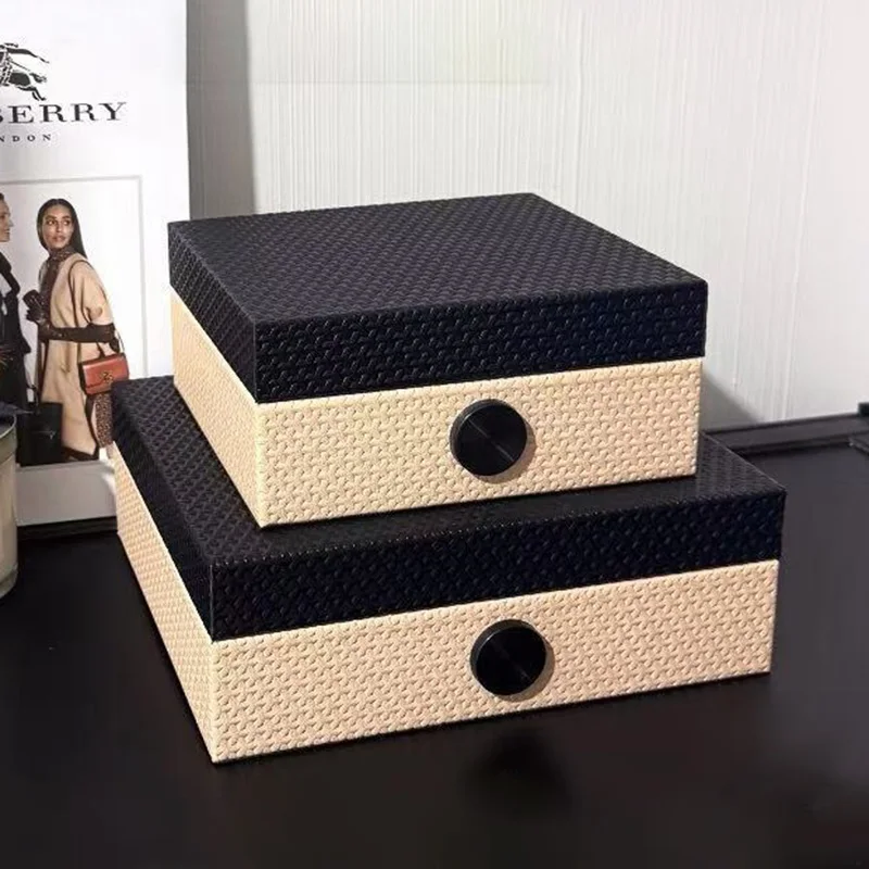 

Leather Jewelry Box Minimalist Earrings Storage Boxes Large Capacity Bracelet Display Case Woman Organizer Jewellery Packaging