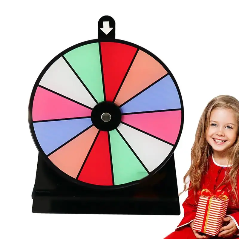 Acrylic Prize Wheel DIY Interactive Spin Wheel with Board Eraser and Pen Erasable Tabletop Roulette Spinner for Carnival Party