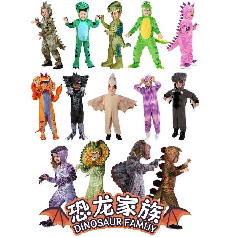 

Halloween Dinosaur Costume Children's Jurassic World Stegosaurus Tyrannosaurus Rex Animal Dress-Up Clothes Polyester Fiber