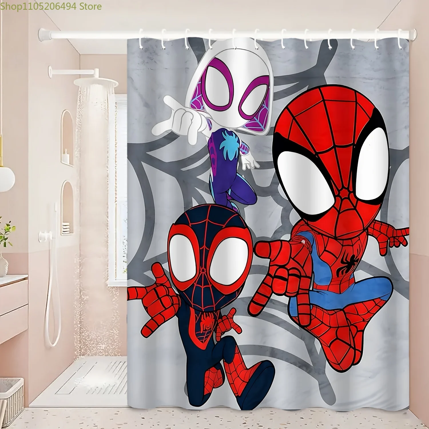 

Занавеска для душа Marvel с принтом Человека-паука, 1 шт., прочная, идеально подходит для уютных домашних или гостевых ванных комнат, Хэллоуин
