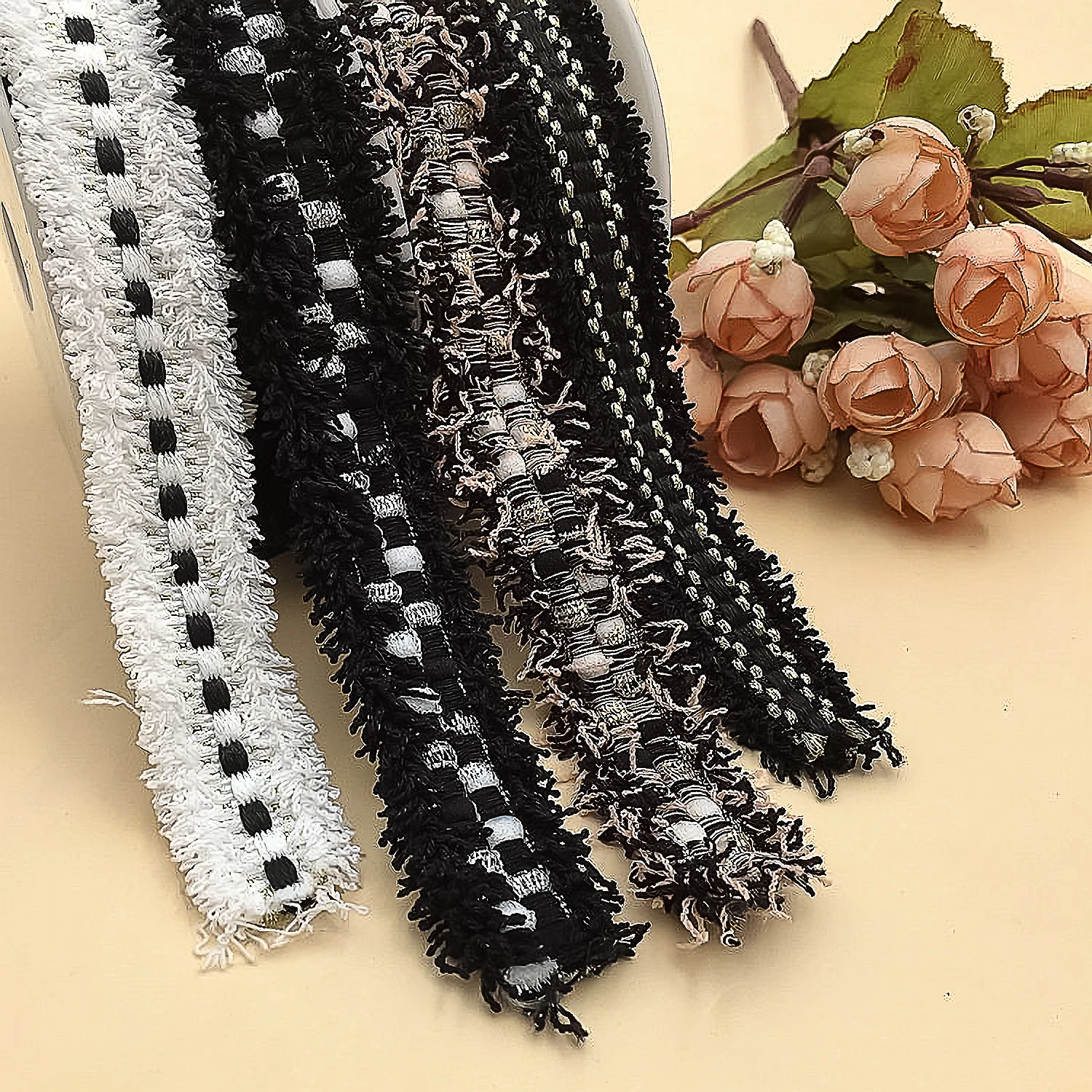 태슬 레이스가 달린 코튼 프린지 테이프, 여성용 재킷 및 소매 장식 브레이드, DIY 바느질 용품