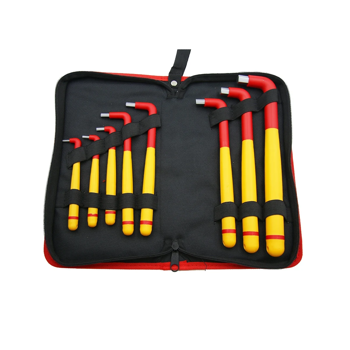 SFREYA S670E‑8 8‑Piece Canvas Bag Insulated Hex Key Wrench Tool Kit, Includes 2.5‑12mm Hex Keys for Electricians