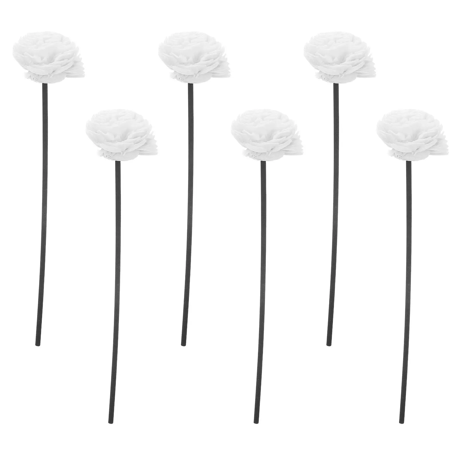 6Pcs Natural Fiber Diffuser Sticks with Beautiful Tongcao Flower Design for Continuous Calming Office Bedroom Living