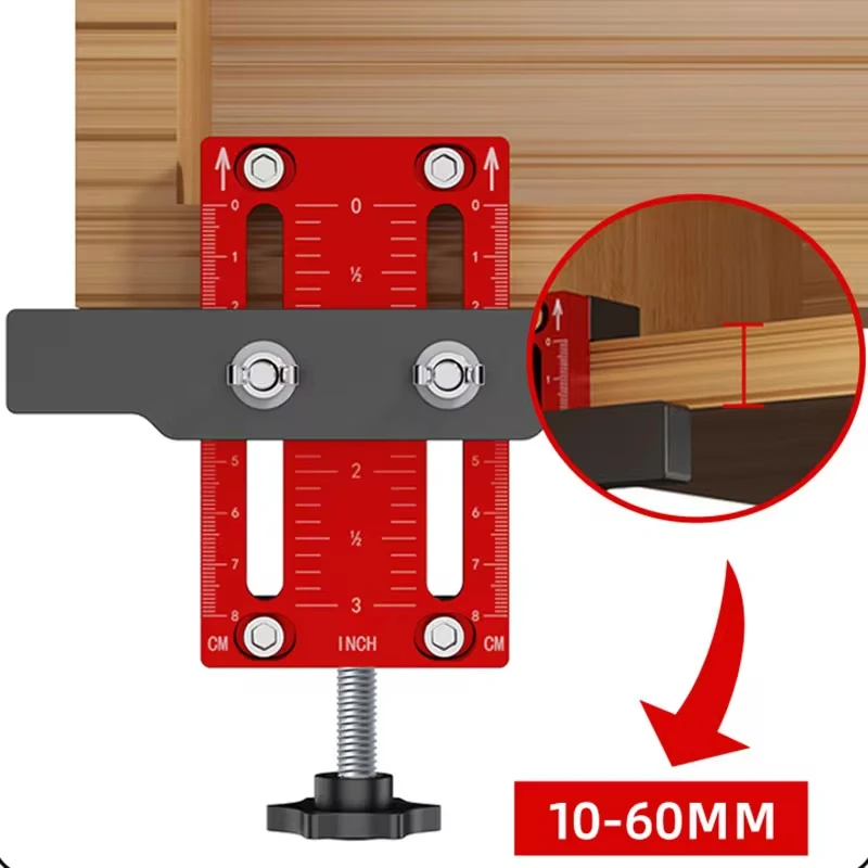 Imagem -02 - Gabarito de Montagem de Porta de Armário com Braço e Braçadeira de Suporte Ferramenta de Corpo de Liga de Alumínio para Instalação de Armários com Moldura Frontal ou sem Moldura