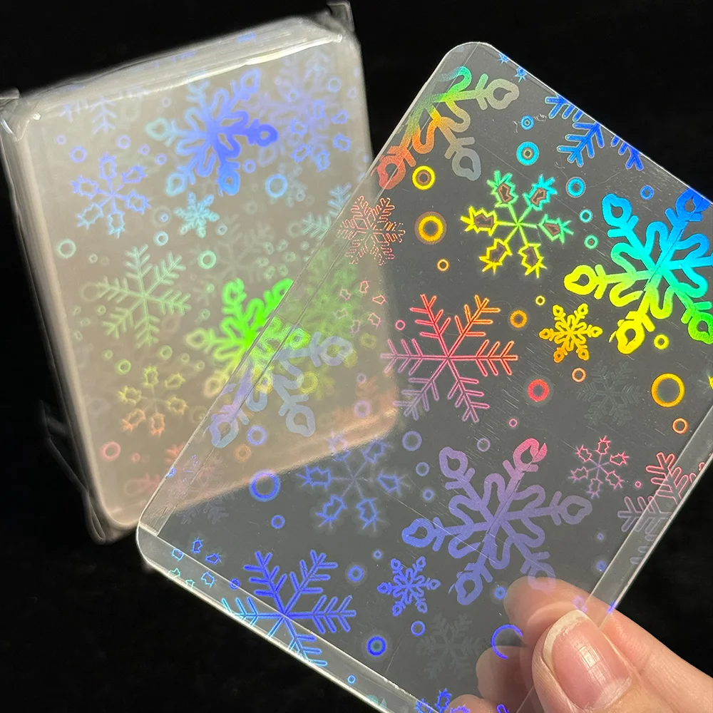 10Pcs B8 3inch Photocard Holographic Card Sleeves PVC Top Loader Protector for Idol TCG Cards Single-Sided Film 9.7x6.9cm
