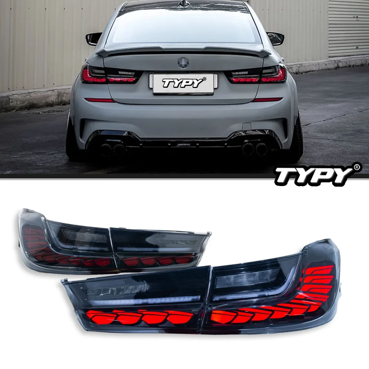 

TYPY Car Lights For BMW 3 Series G20 Taillight G28 2020-2024 LED Rear Lamps DRL Dragon Scales Tail Light Daytime Running Lights