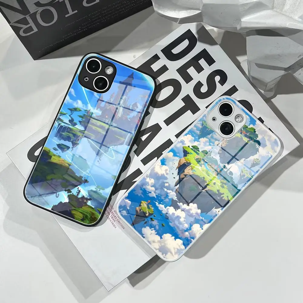 

island in the sky Phone Case Tempered Glass For IPhone 16 15 Pro Max 14 13 12 Mini Plus Samsung S24 S23 Ultra phone case
