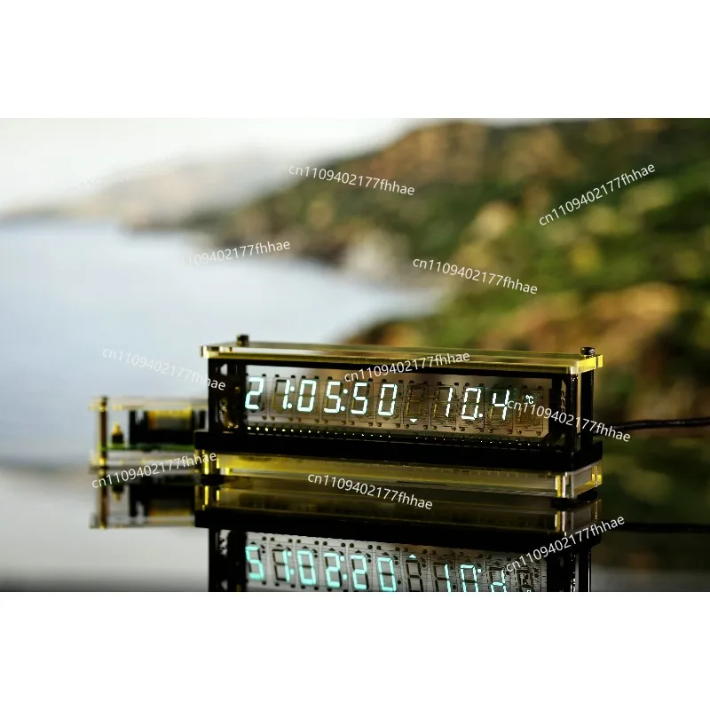 Transparent VFD Screen  Clock, Benchmarking IV18 Substrate Wireless Temperature and Humidity Measurement