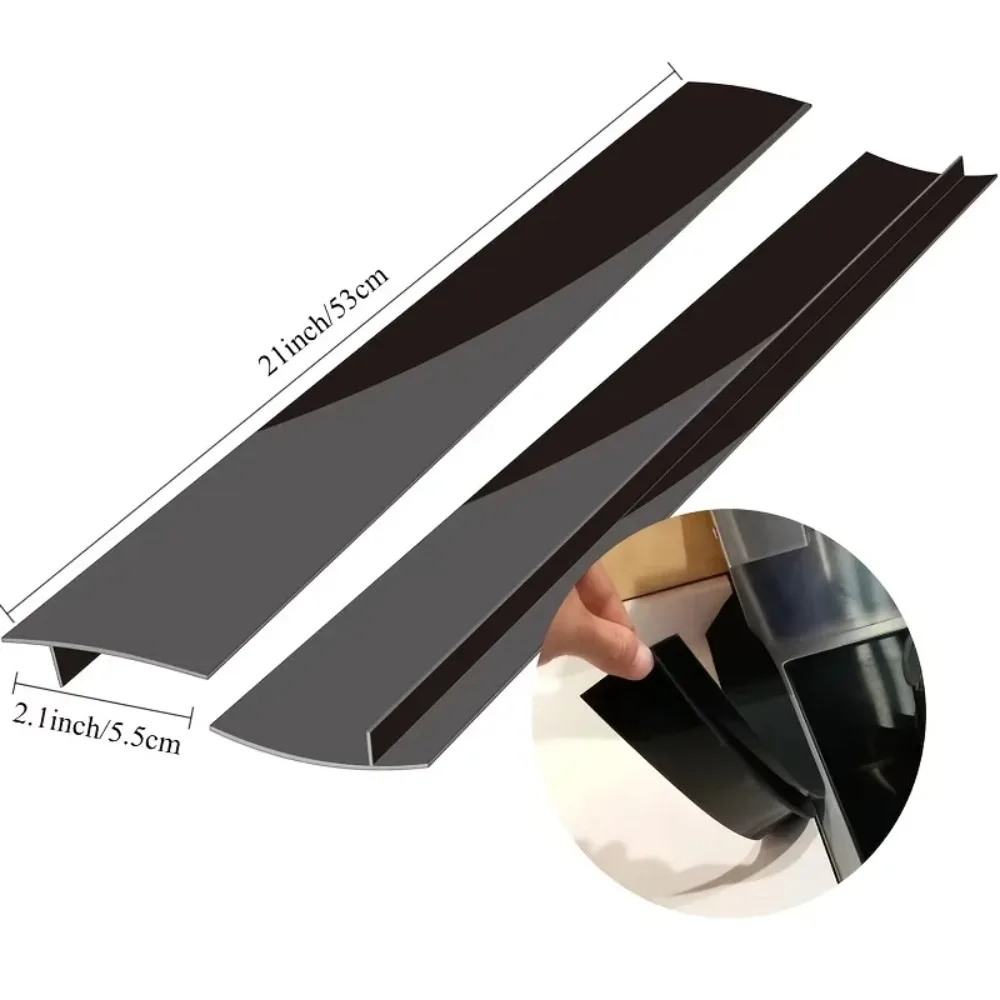 53cm Silicone Kitchen Stove Gap Cover Heat Resistant Anti-Oil Dust Water Seal for Gas Range Oven Countertop Sealing Strip