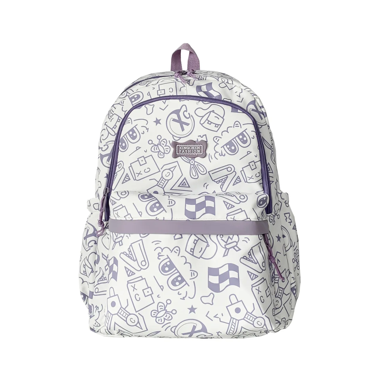 New casual printed graffiti backpack for Japanese elementary school students, simple and sweet backpack school bag mochilas