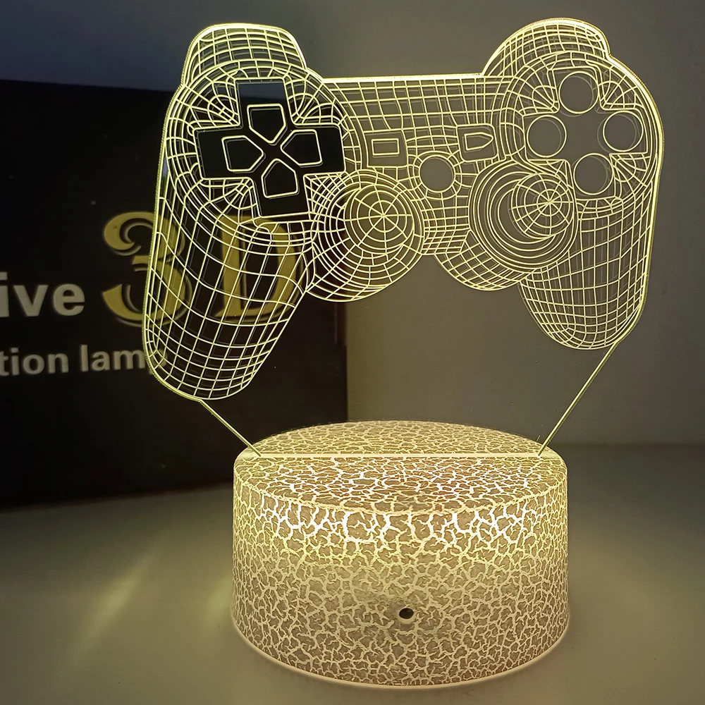 No molestar el jugador en el trabajo luz nocturna 16 colores que cambian Gamepad lámpara de ilusión 3D para Playstation4 para hombres adolescentes y niños