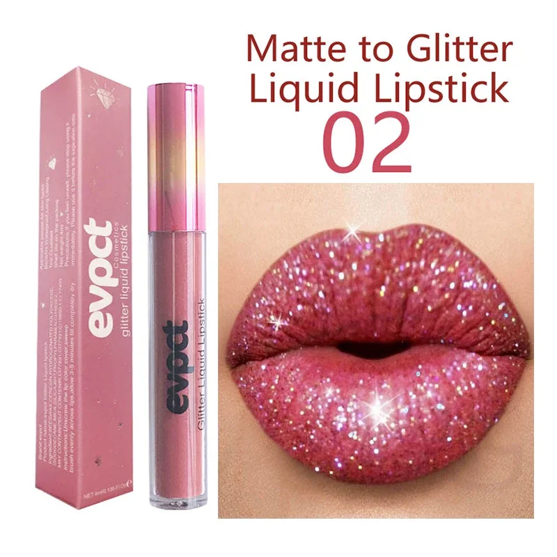 15 Color Shimmer Diamond Lip Gloss Matte Glitter Waterproof Liquid Lipstick Long Lasting Moisturizing Velvet Lipgloss Lip Makeup