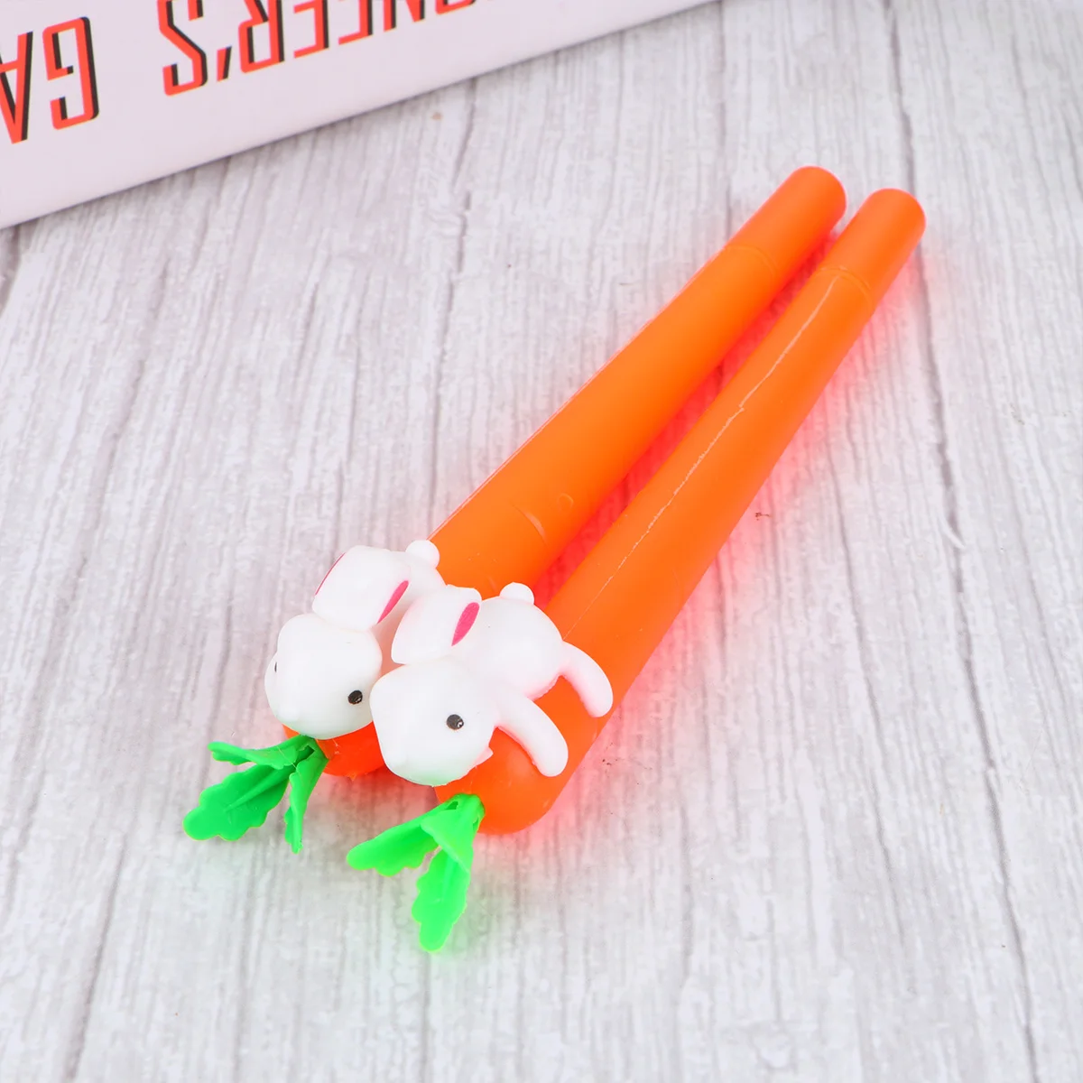 

20Pcs Rabbit Gel Pens 0.5mm Fine Tip Black Gel Ink Cartoon Carrot Design Writing Pen School Office Cute Stationery