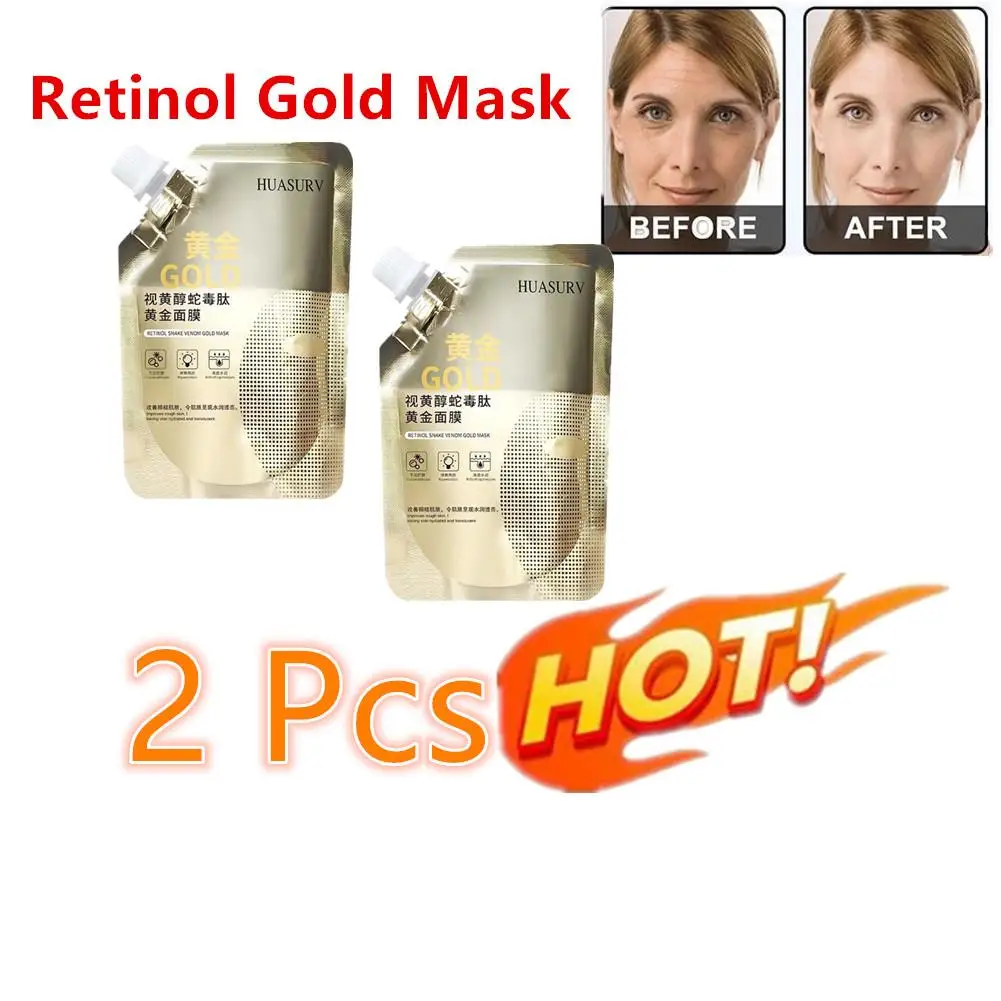 

2Pcs 100g Retinol Snake Peptide Gold Mask Moisturizing Skin Care Clear Moisturizing Anti-aging Oil Control Mask Skincare